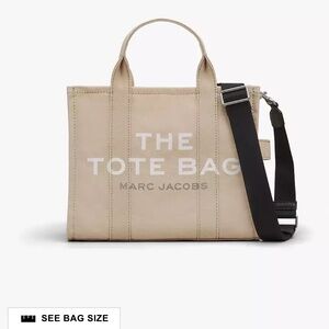 Marc Jacobs Beige Tote Bag with Black Strap